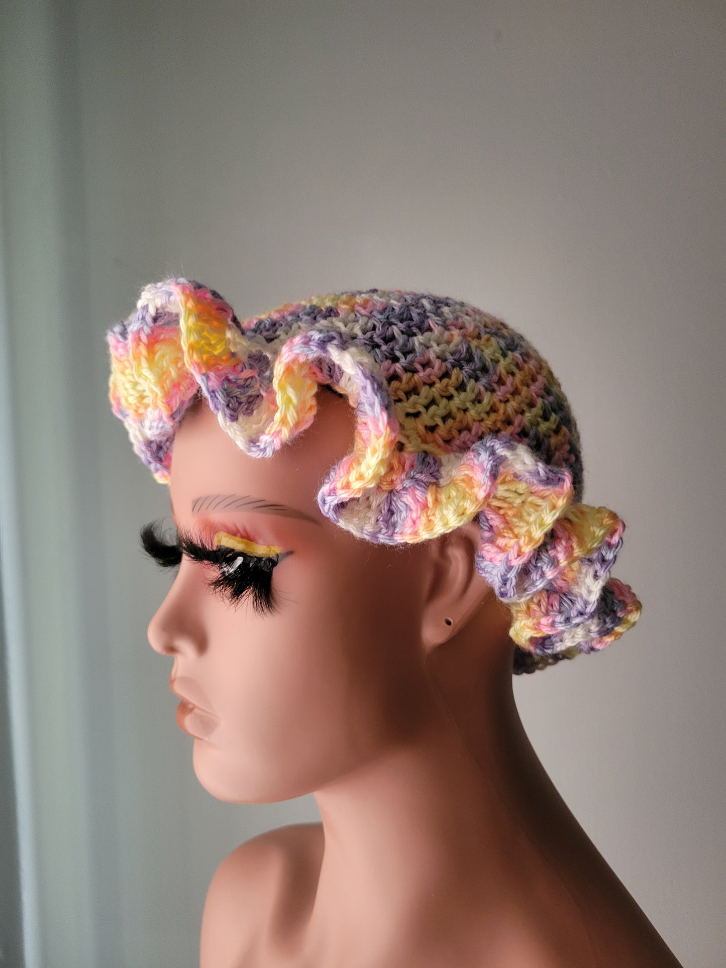 Custom/Personalized 2-6 Row Child/Adult Size Ruffle Bucket Hat, Ruffle Hat, Crochet Hat, Ruffle Crochet Hat.