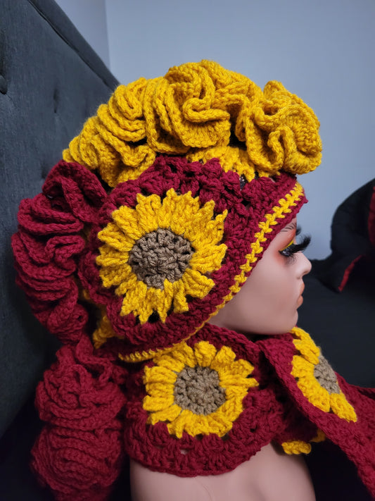 Custom/Personalized Ruffle Mohawk Hat and/or Scarf.