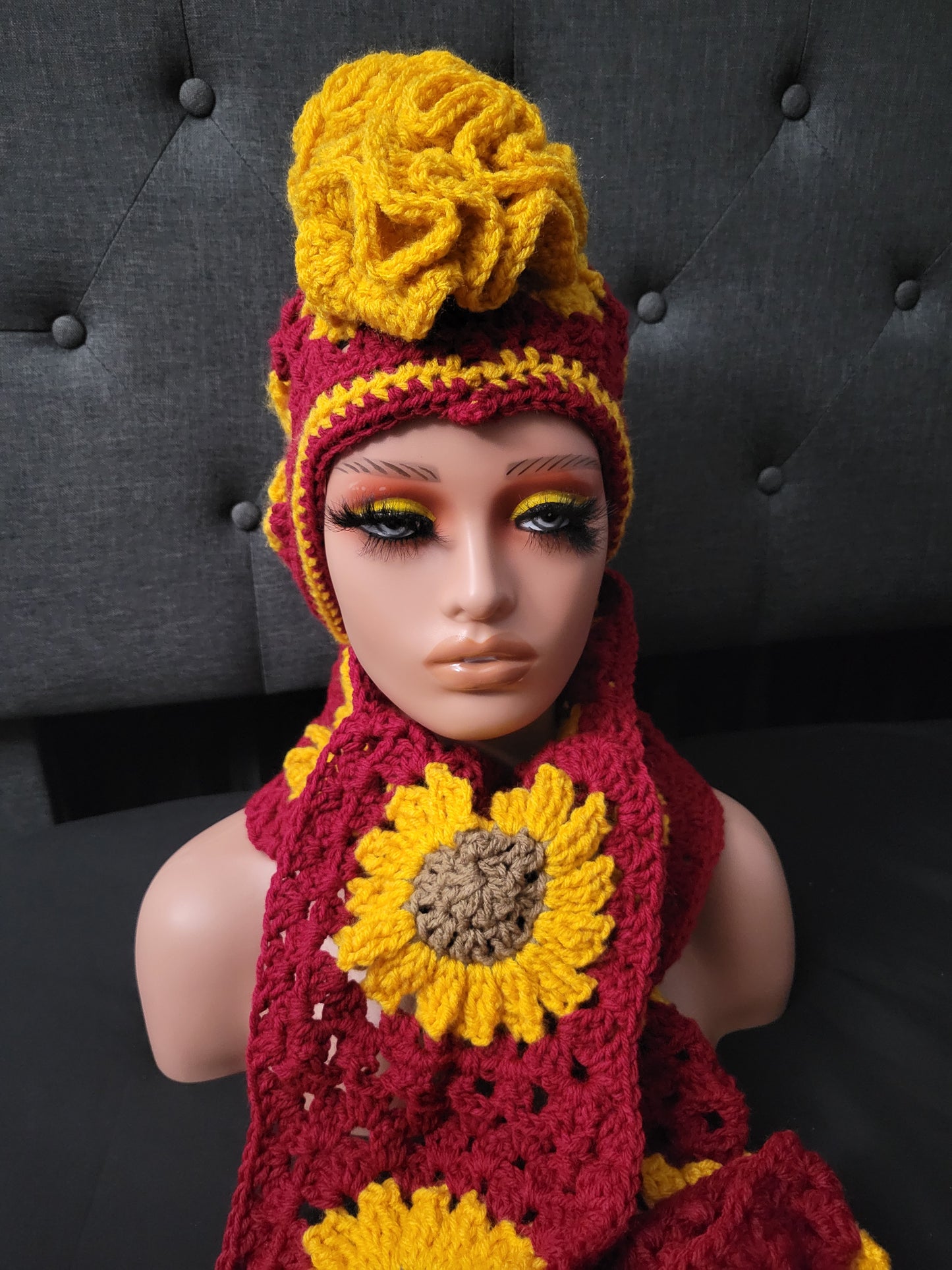 Custom/Personalized Ruffle Mohawk Hat and/or Scarf.