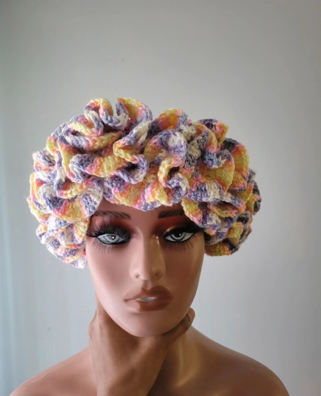 Custom/Personalized 2-6 Row Child/Adult Size Ruffle Bucket Hat, Ruffle Hat, Crochet Hat, Ruffle Crochet Hat.