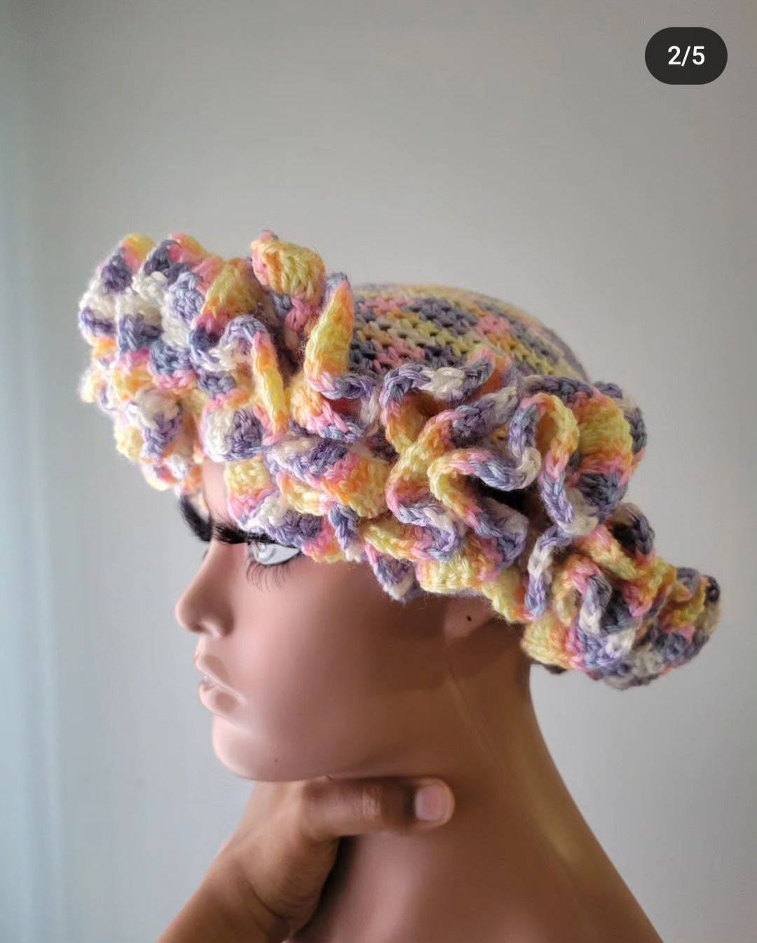 Custom/Personalized 2-6 Row Child/Adult Size Ruffle Bucket Hat, Ruffle Hat, Crochet Hat, Ruffle Crochet Hat.