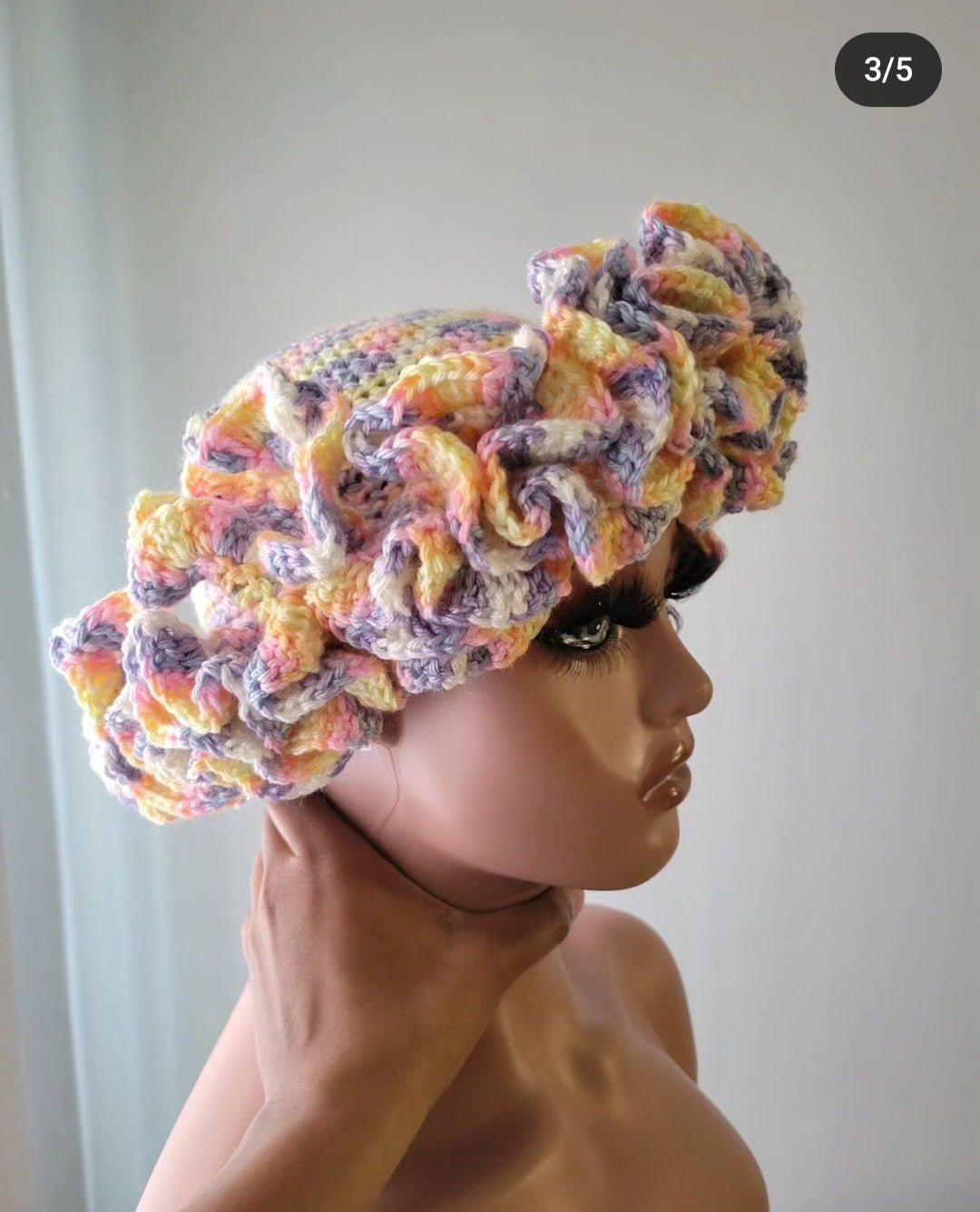 Custom/Personalized 2-6 Row Child/Adult Size Ruffle Bucket Hat, Ruffle Hat, Crochet Hat, Ruffle Crochet Hat.