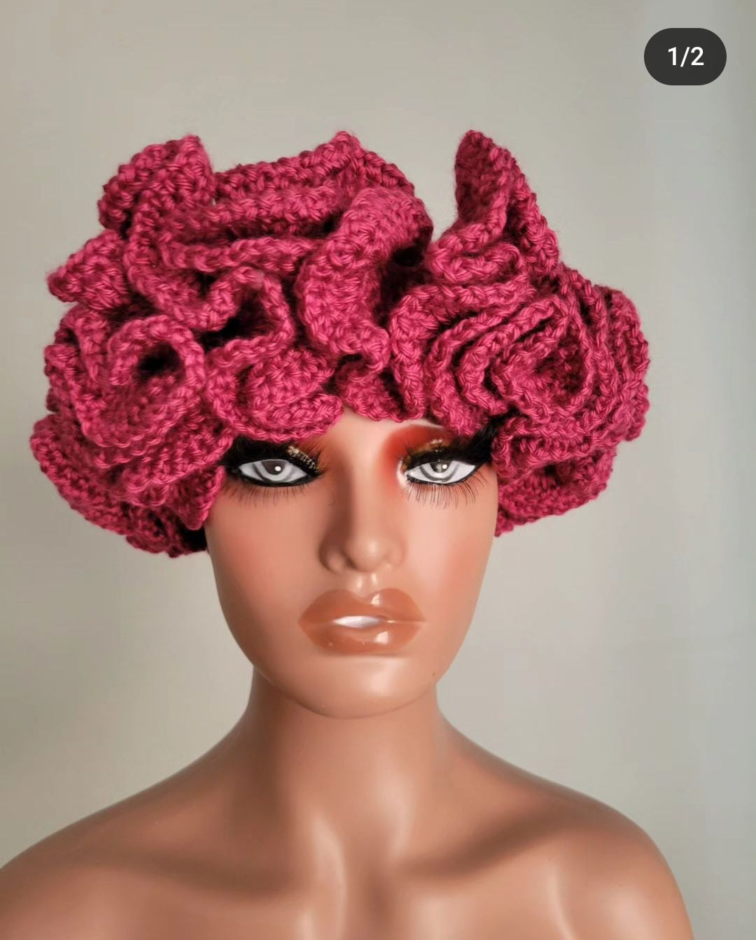 Custom/Personalized 2-6 Row Child/Adult Size Ruffle Bucket Hat, Ruffle Hat, Crochet Hat, Ruffle Crochet Hat.