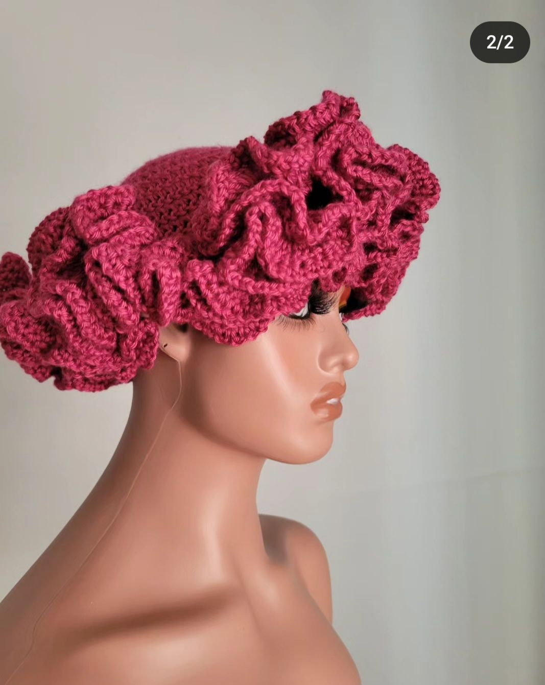 Custom/Personalized 2-6 Row Child/Adult Size Ruffle Bucket Hat, Ruffle Hat, Crochet Hat, Ruffle Crochet Hat.